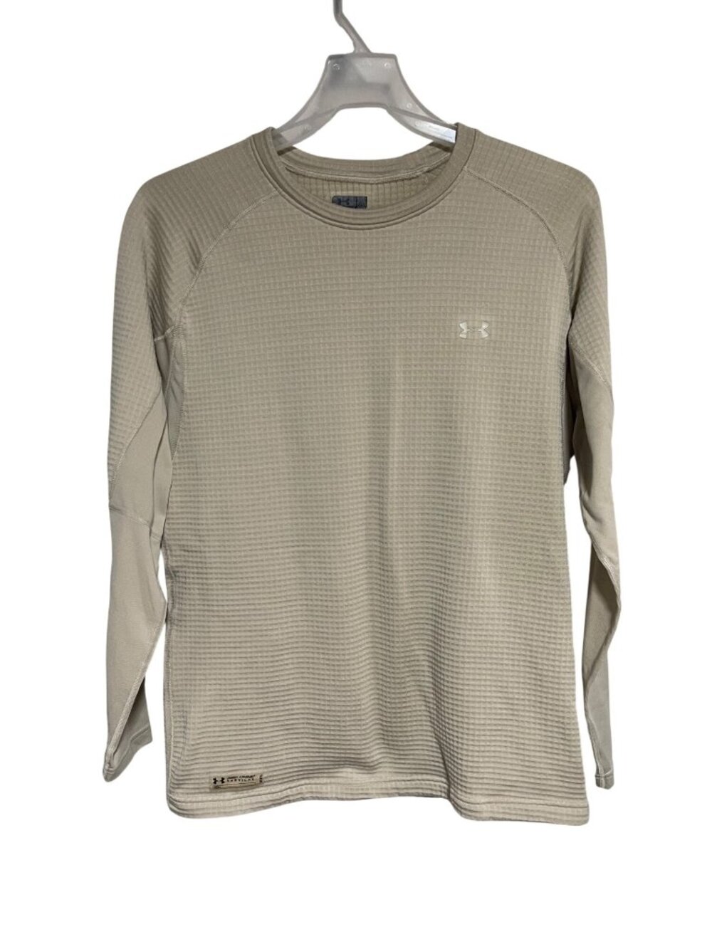 Under Armour Mens 2XL Tactical Crew Shirt Tan Waffle Pattern